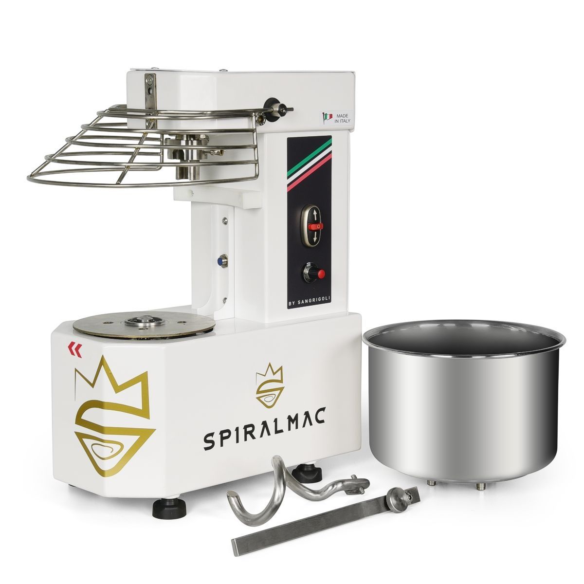 Спиральный Тестомес Spiralmac 5кг.10 скоростей, съемная дежа, реверс, с высокой гидратацией 90%, 370Вт для тяжелого теста.